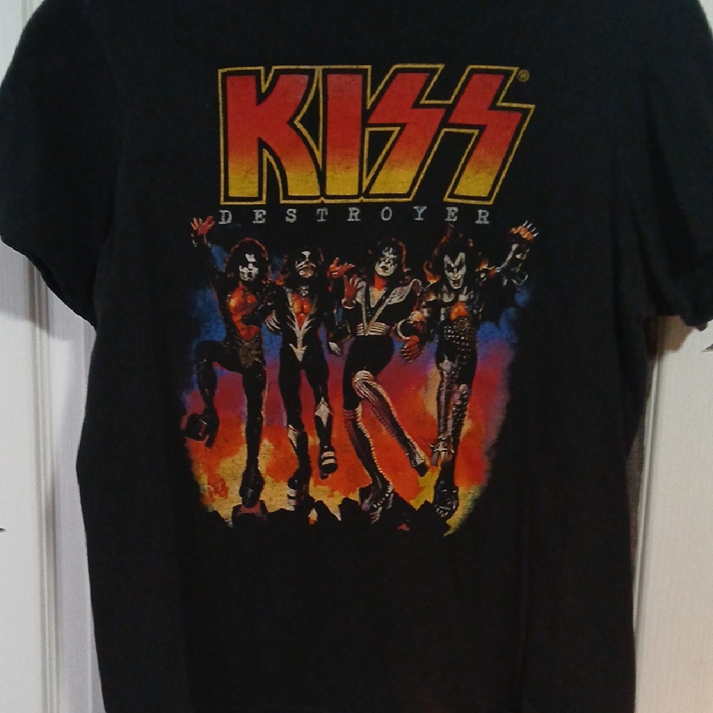 Kiss Black Short Sleeve Tee with Band Logo